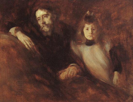 Eugene Carriere Alphonse Daudet and his Daughter China oil painting art